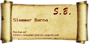 Slemmer Barna névjegykártya